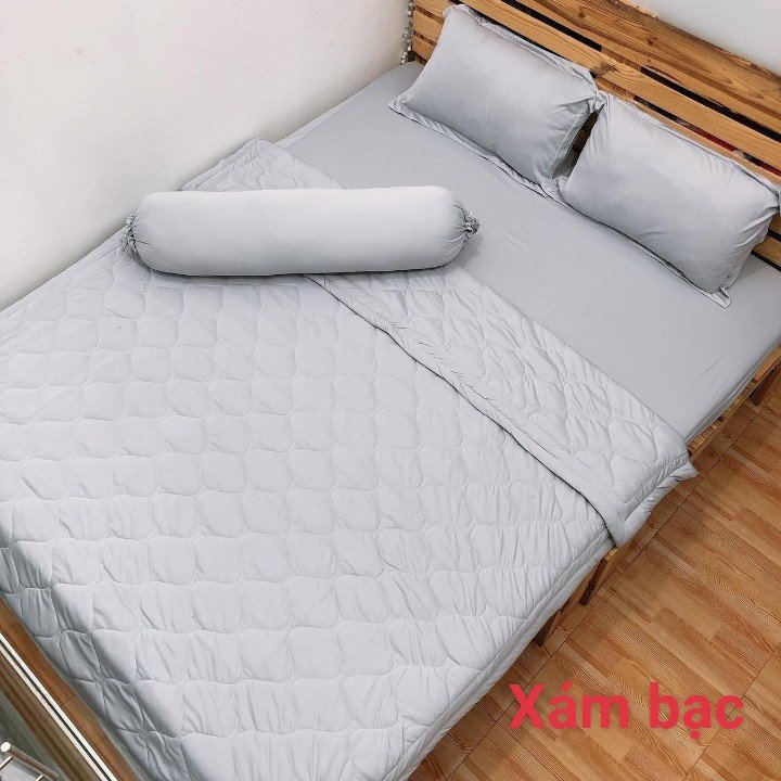 Ga - Drap Giường Lẻ Thun Mát Lạnh Lan Pham Bedding - Màu Xám Bạc