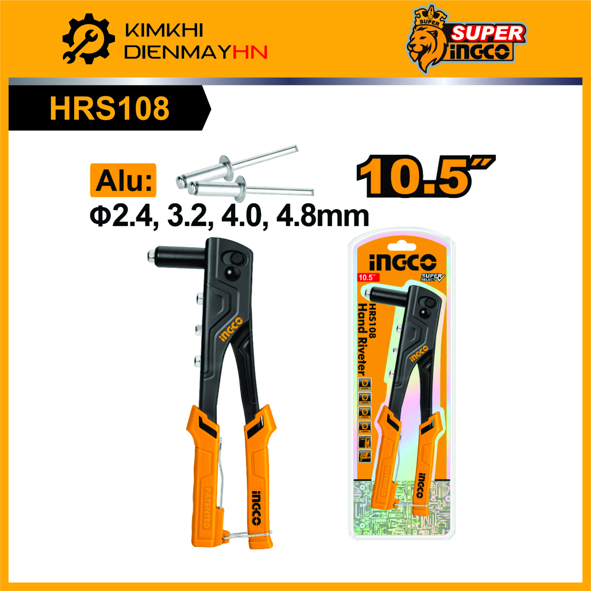 Kìm rút đinh rivet ingco hrs108