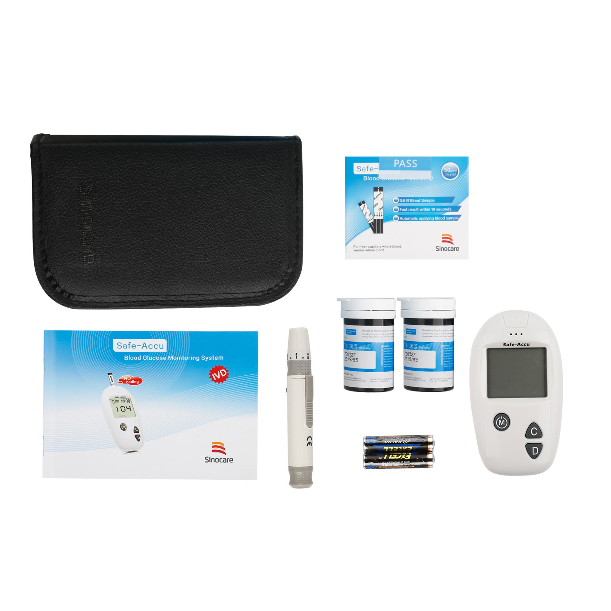 WeCare Sinocare Safe Accu Máy đo đường huyết  (Tặng kèm 100 Que thử Và 100 Kim)