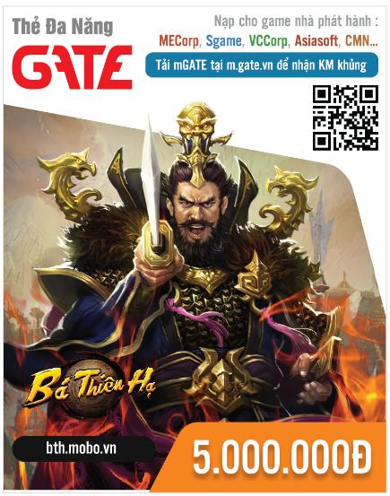 [HCM]Thẻ GATE 5.000.000 - nhận mã SIÊU TỐC về EMAIL đăng ký