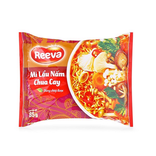 [GÓI LẺ] Mì Reeva Mì chay lẩu nấm chua cay 85g