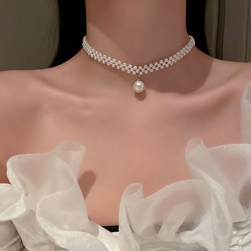 High -quality Korean style lady pearl necklace