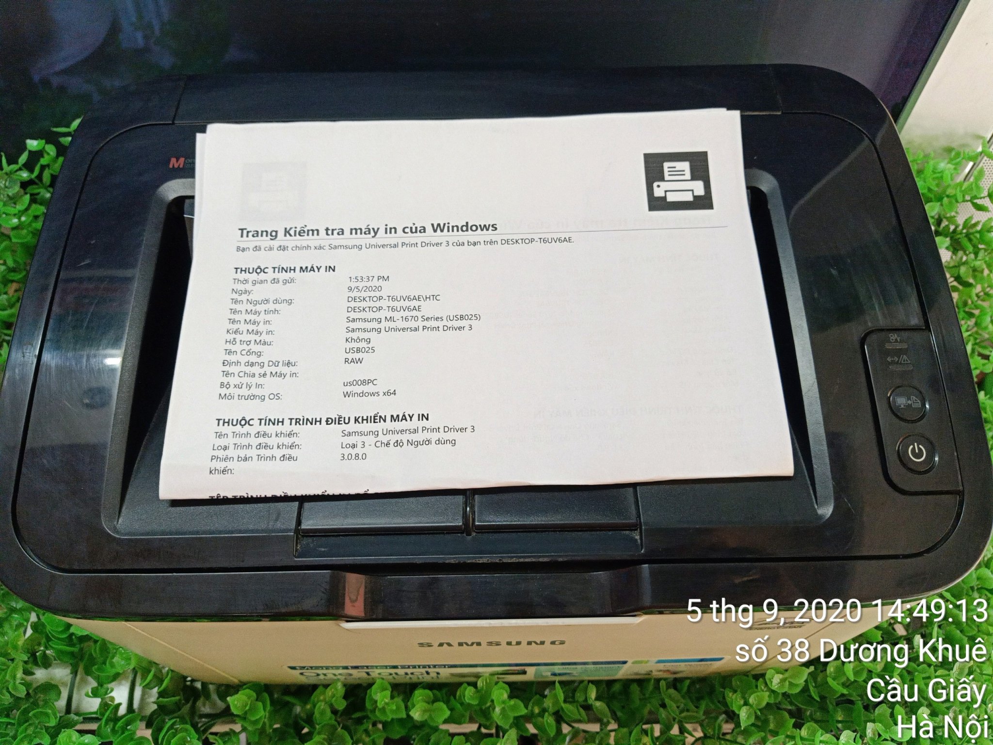 Máy in Laser đen trắng Samsung ML-1671 ( Kèm hộp mực , dây nguồn , dây USB mới )