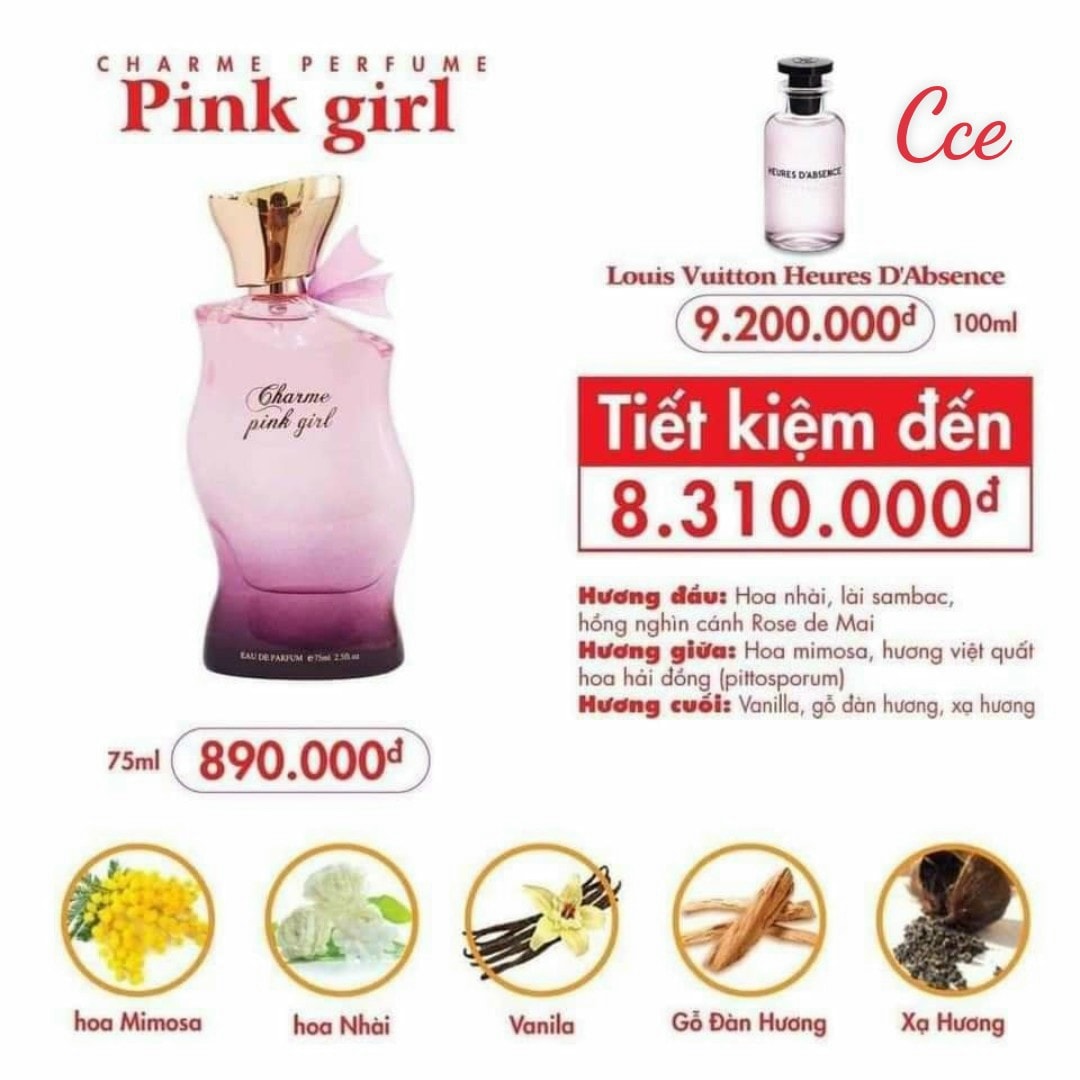 Nước hoa pink girl charme - thanh lịch và nữ tính 75ml