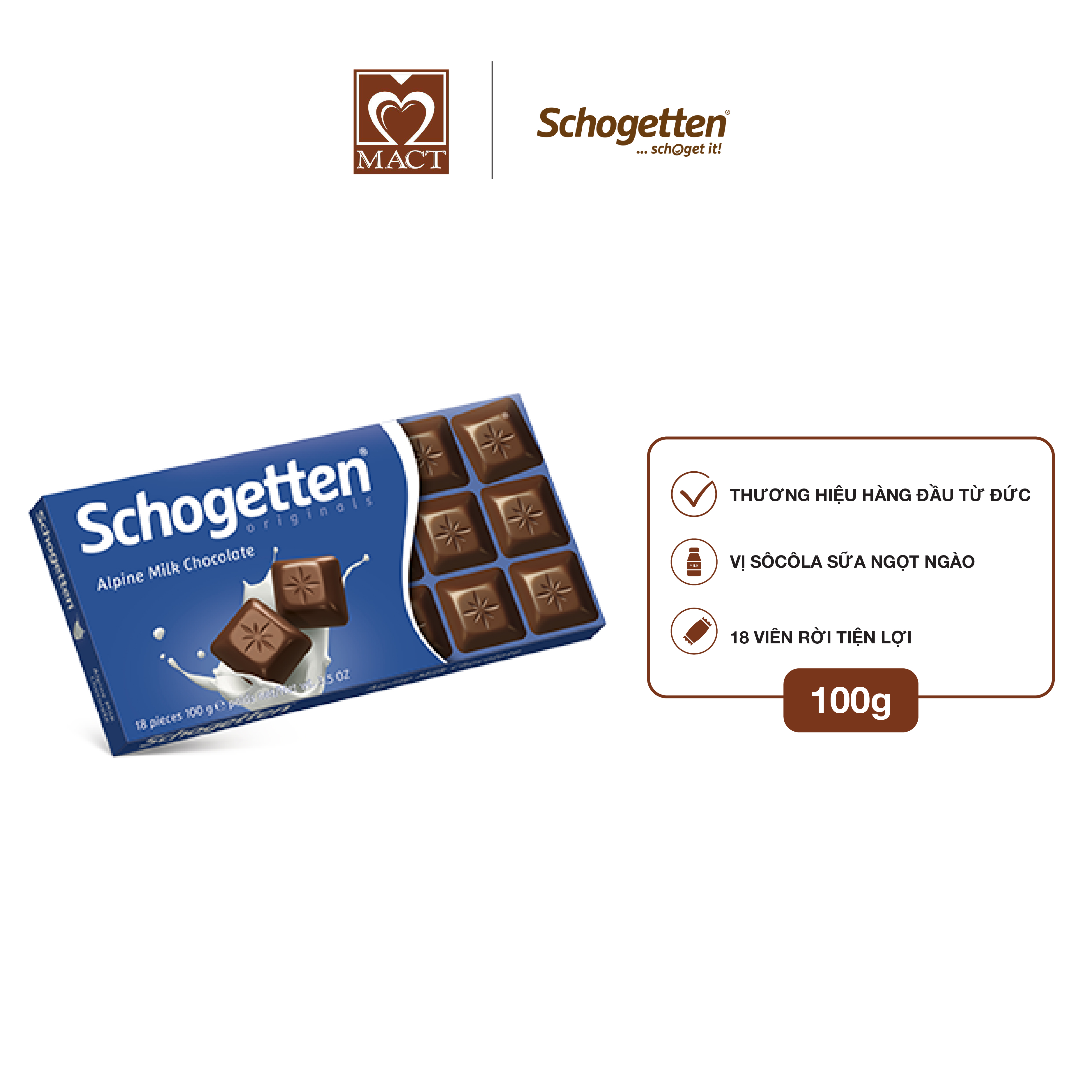 Sôcôla SCHOGETTEN - Vị Sữa Alpine Milk Chocolate