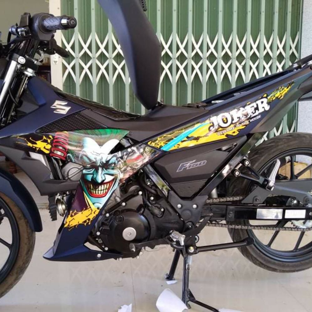 [HCM]Tem xe satria - raider tem rời 3 lớp bóng mẫu tem jocker