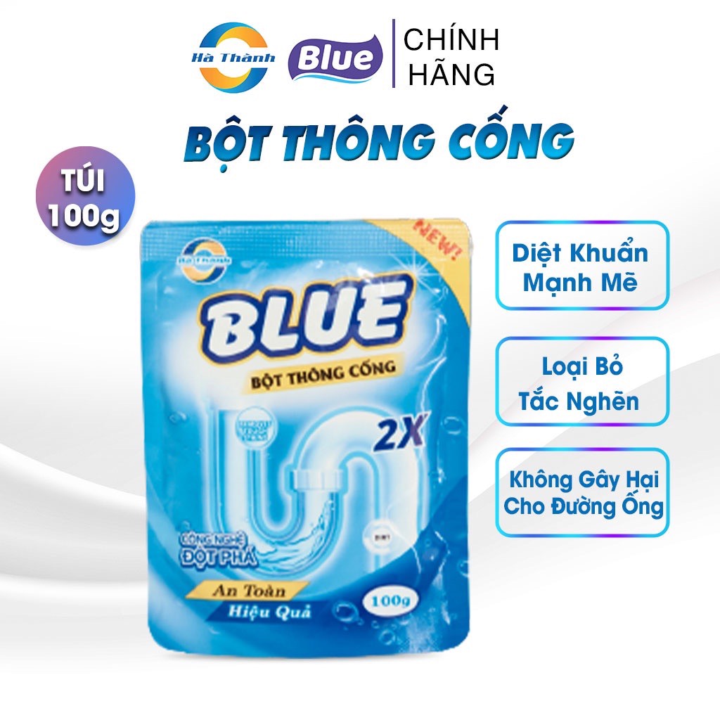 Bột Thông Cống Blue Hàn Quốc túi 100G, Combo 5 Gói