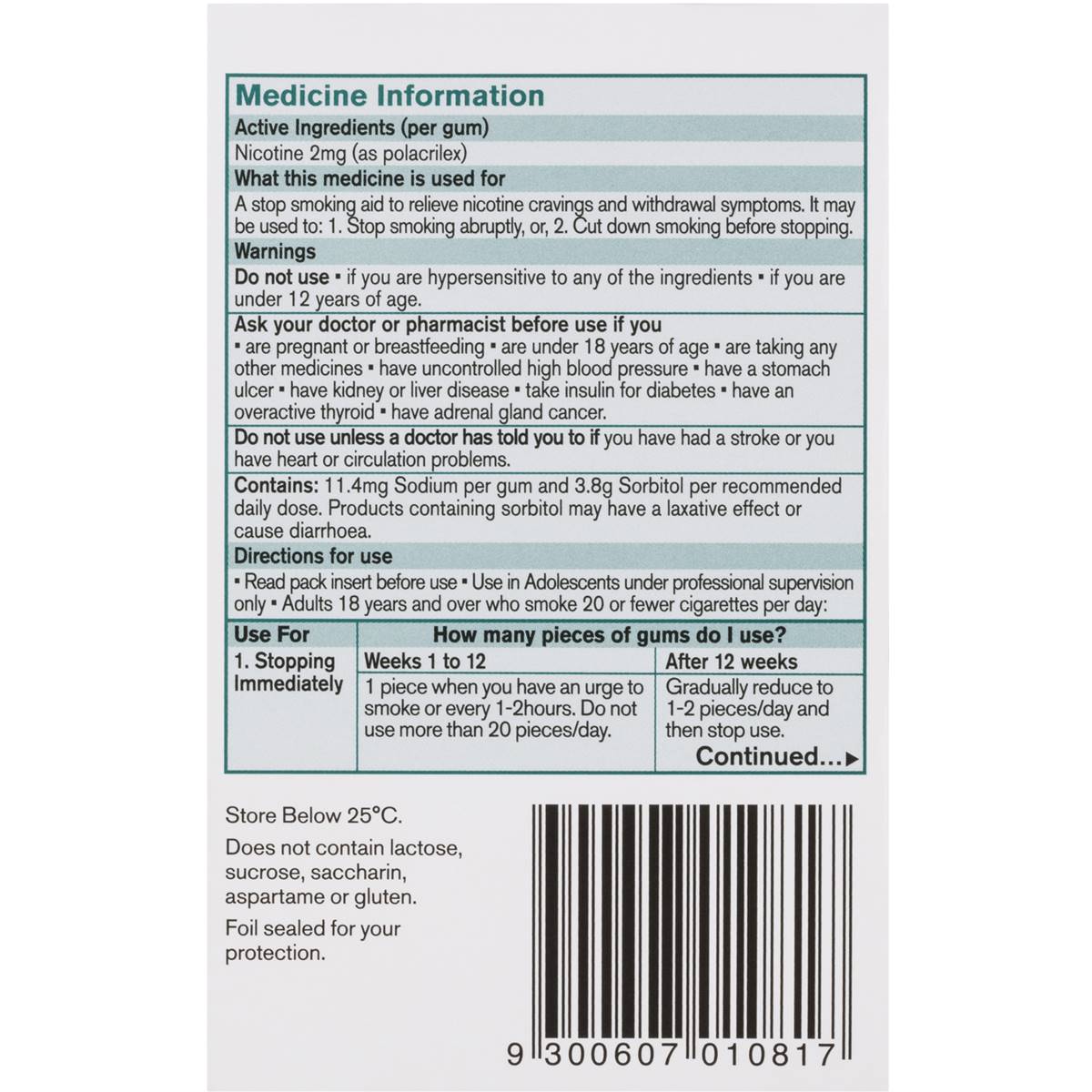 KẸO CAI THUỐ.C LÁ NICORETTE GUM CLASSIC (Nicorette Quit Smoking Regular Strength Nicotine Gum Classic 75-150-210 Pack)