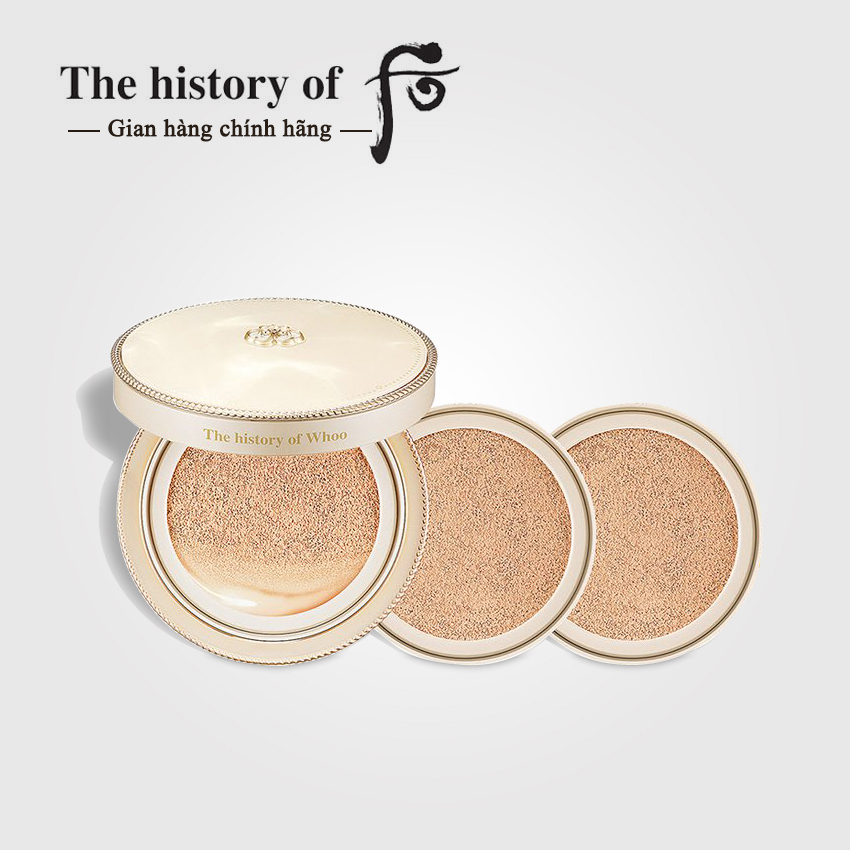 Bộ phấn nước Whoo Luxury Golden Cushion 15gx3ea - Bộ Phấn Son Whoo; phấn nước whoo vàng