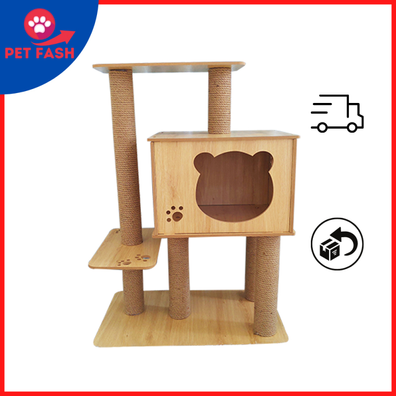 Nhà Cây Cho Mèo Bằng Gỗ Mdf Dành cho Pet Cưng Dưới 8 Kg