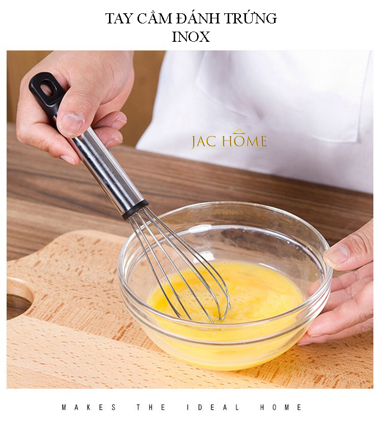 [Freeship] Dụng cụ đánh trứng đánh bột INOX JacHome