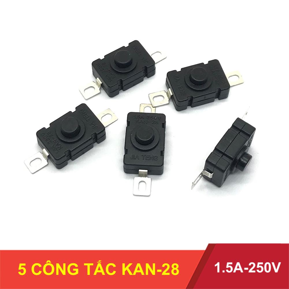 [HCM]5 công tắc đèn pin KAN-28 tự khóa 1.5A 220V - LK0044