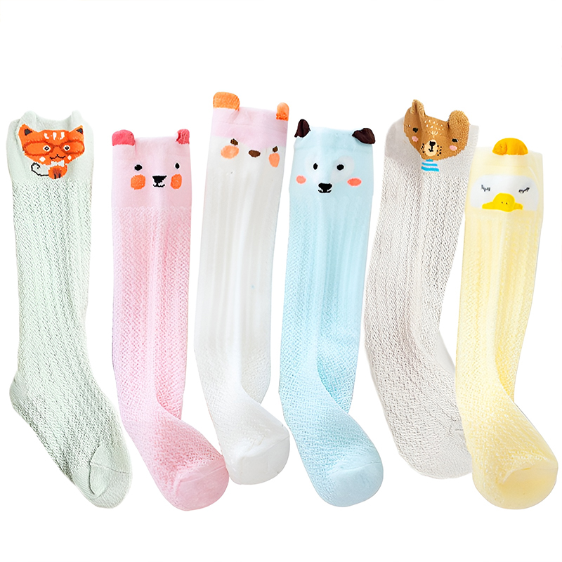 Tất cho bé cao cổ 0-3 tuổi chống muỗi Baby-S, Tất cho bé gái và bé trai chống trơn trượt hình thú đủ màu sắc - ST019