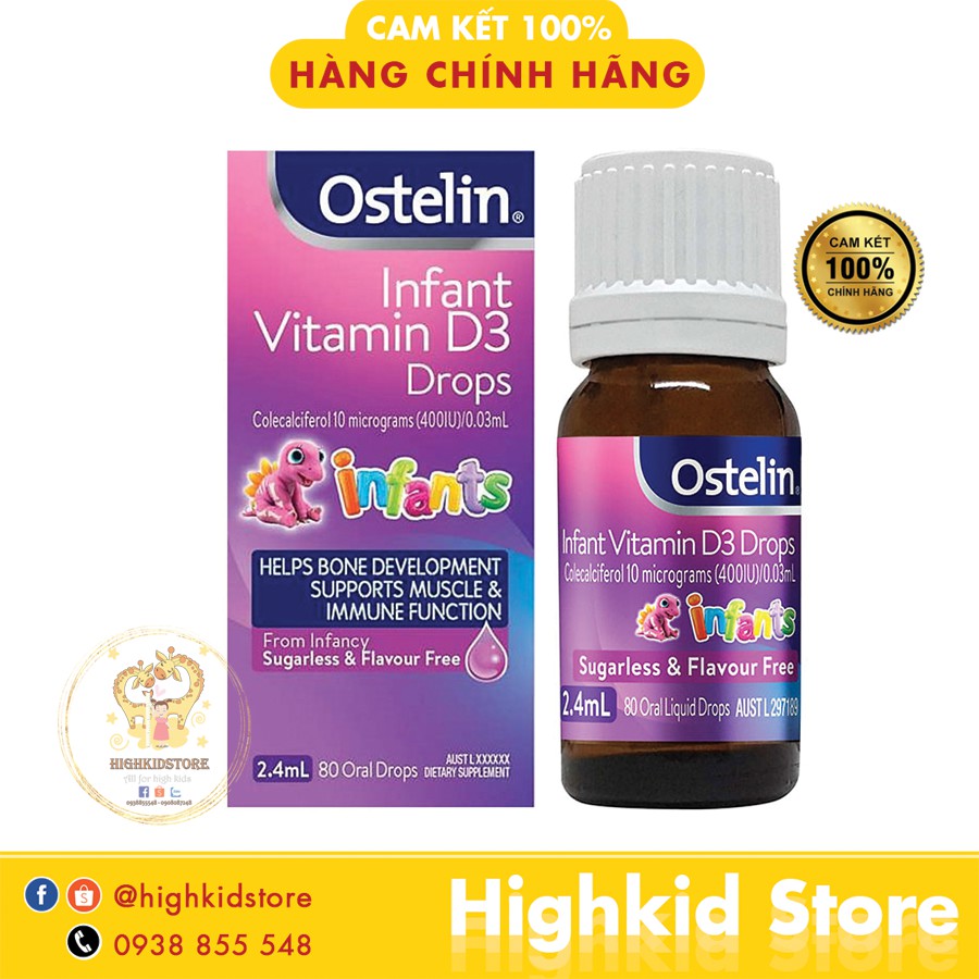 Vitamin D3 Ostelin Infant dạng giọt của Úc 2.4ml