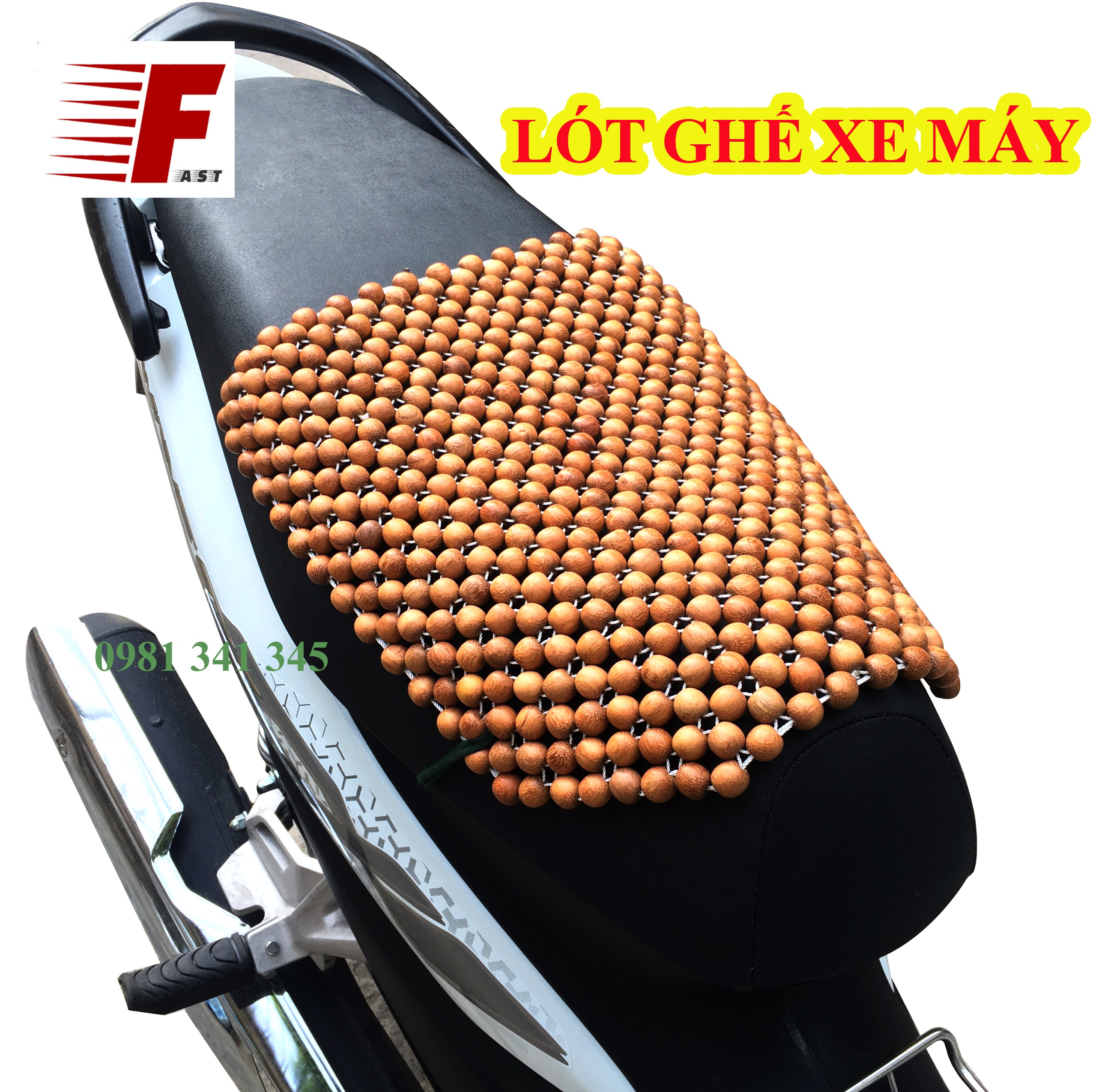 Lót yên Xe Máy chống nóng hạt gỗ Hương - bọc yên xe máy massage