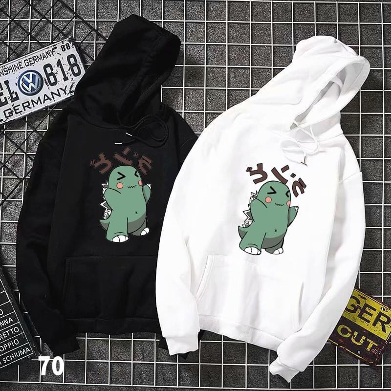 Áo hoodie unisex nam nữ khủng long nb có big size vải nỉ bông dày mịn cao cấp