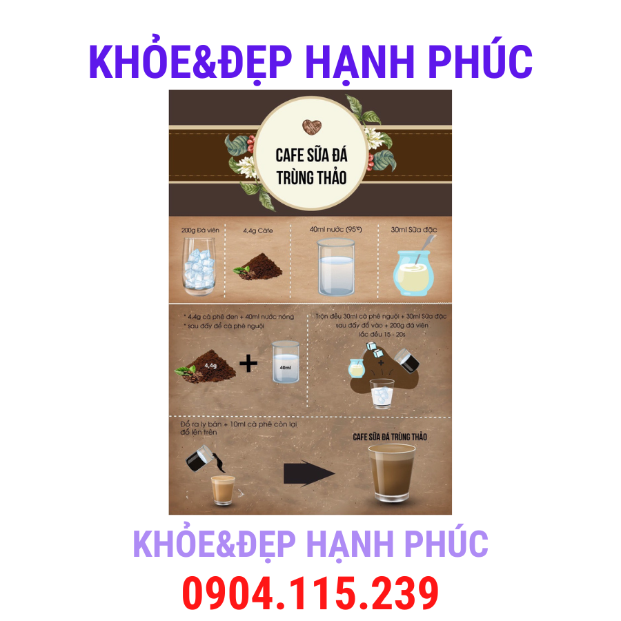 Cà phê Trùng thảo (Cordy Cafe) Thiên sư – 12 gói/hộp