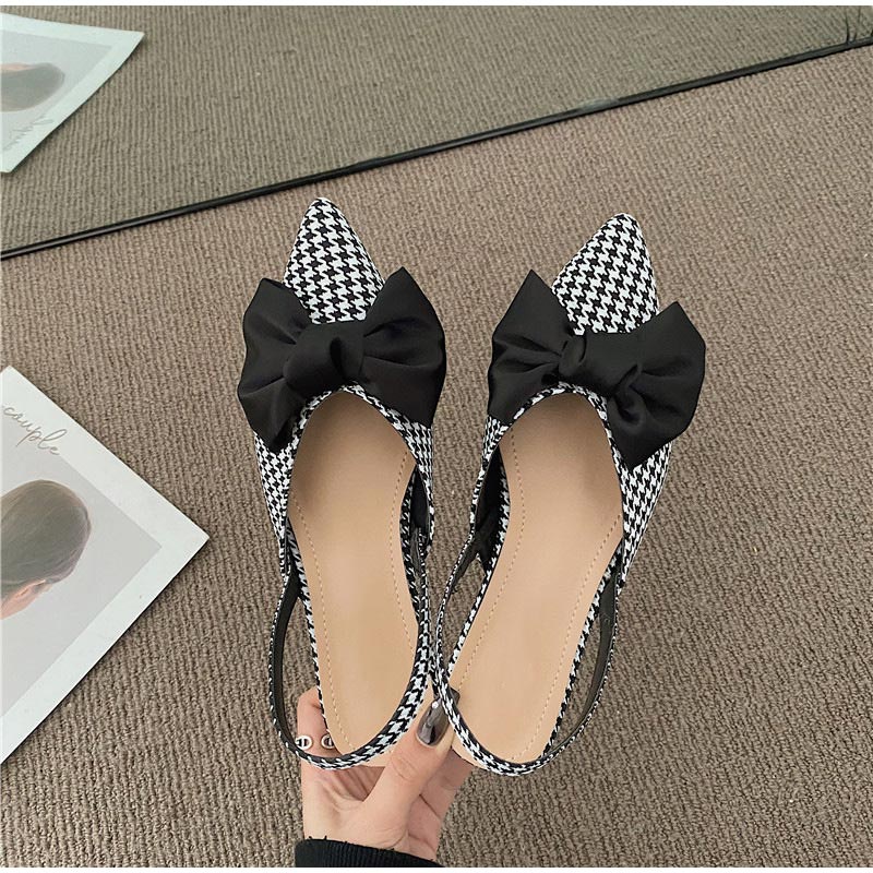 Sandal/ dép nữ mũi nhọn nơ lụa- hottrend ( sandal lụa) -lamlam868