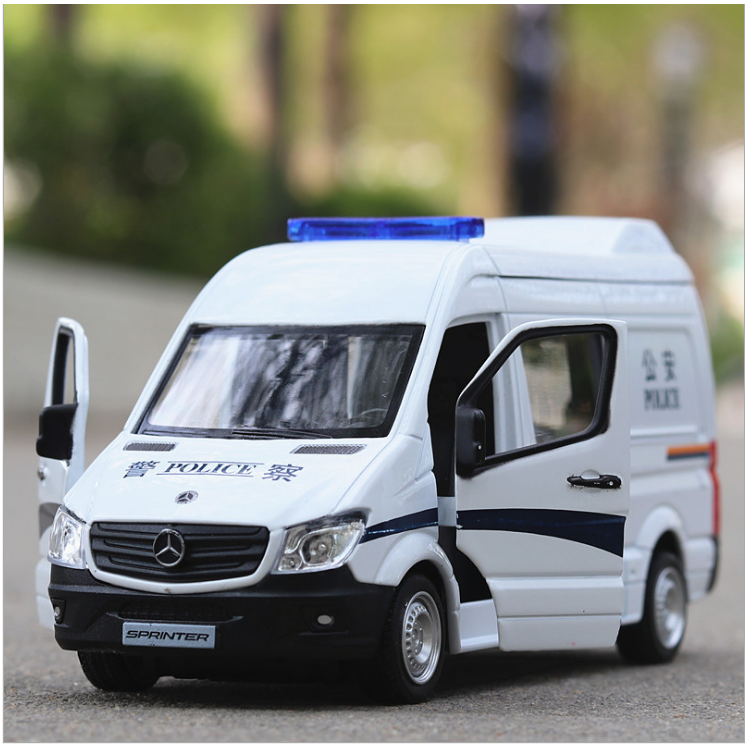 Xe đồ chơi ô tô cảnh sát RMZ city tỉ lệ 1:36 bằng kim loại chạy cót mở được cửa đồ chơi trẻ em