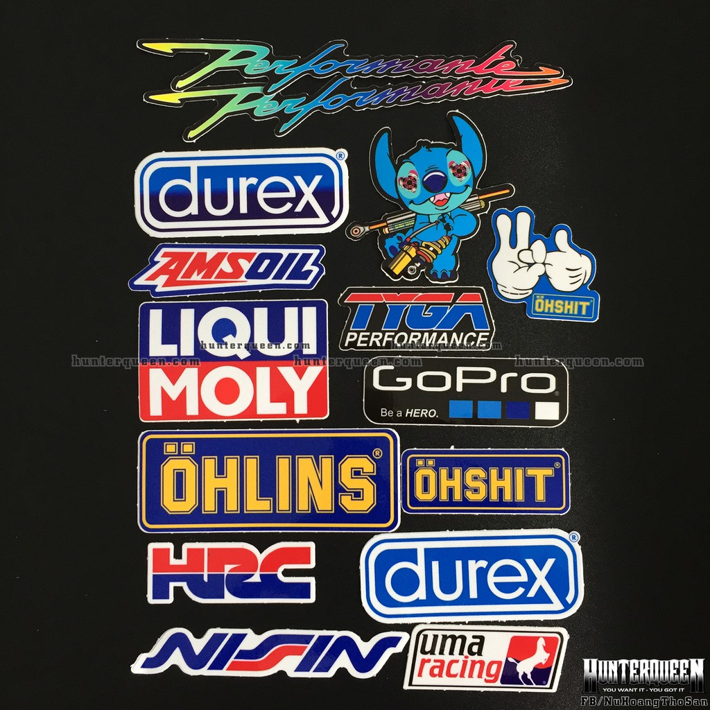 Bộ Logo Xanh - Stitch. Hình Dán Decal Siêu Dính, Chống Nước, Tem Đua Trang Trí Xe Máy