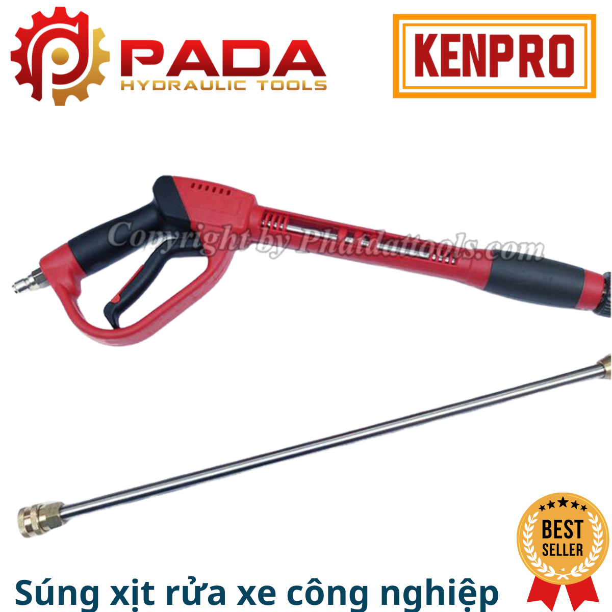 Súng xịt rửa xe cho máy rửa xe công nghiệp-Tặng kèm bộ 4 béc xịt chỉnh tia cao cấp