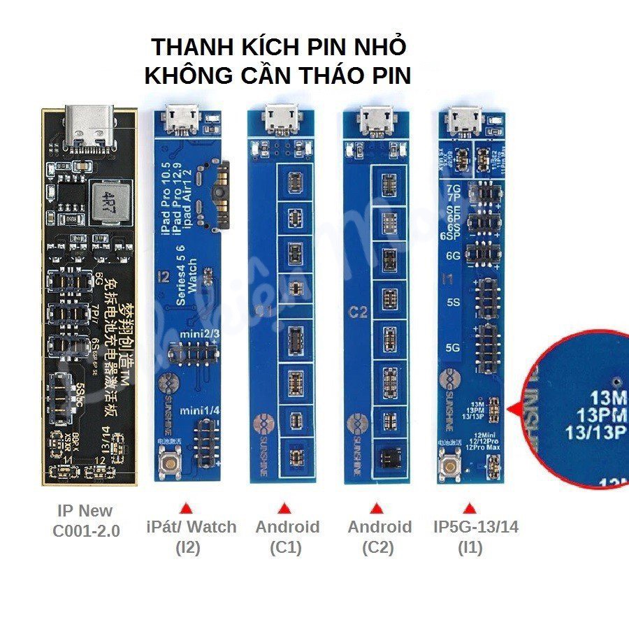 Thanh kích pin cho iPhone/ iPad/ Android (không bóc pin)