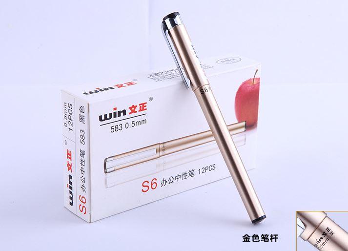 Combo 4 Bút ký Gel Winning WIN 583 S6 0.5mm mực đen