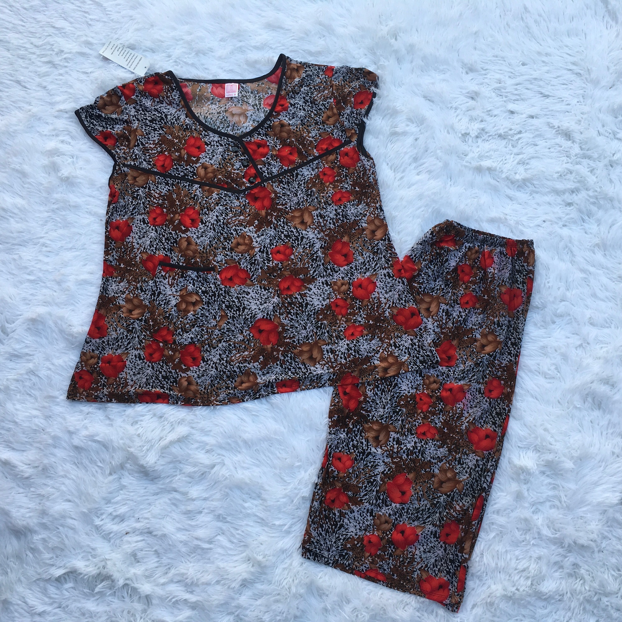 Bộ hoa thun lạnh trung niên đại cồ(size 60-85kg)