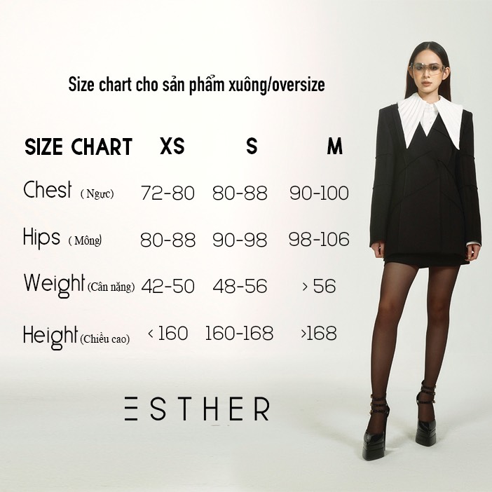 Áo blazer oversize cá tính - ESTHER STUDIOS Mega Blazer - Black