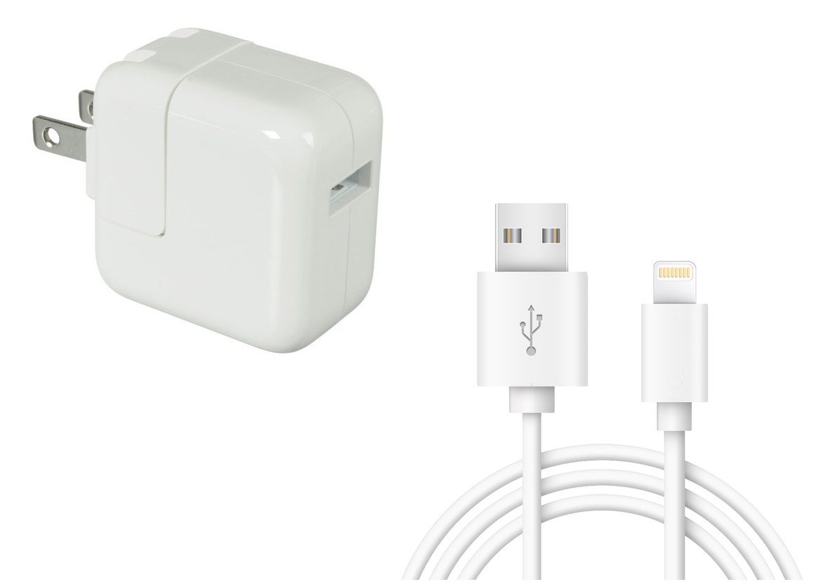 Bộ Cốc (Cục, Củ) Và Cáp Sạc Cho iPad iPhone 12W 2.4A USB Lightning US Plug