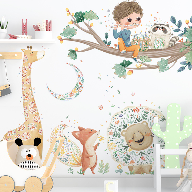 Decal dán tường cậu bé cành cây