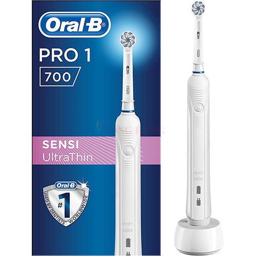 Bàn Chải Đánh Răng Điện Cao Cấp Braun Oral - B Pro 700 White Edition - Made In Germany - Hàng Đức - Bảo Hành 12 Tháng