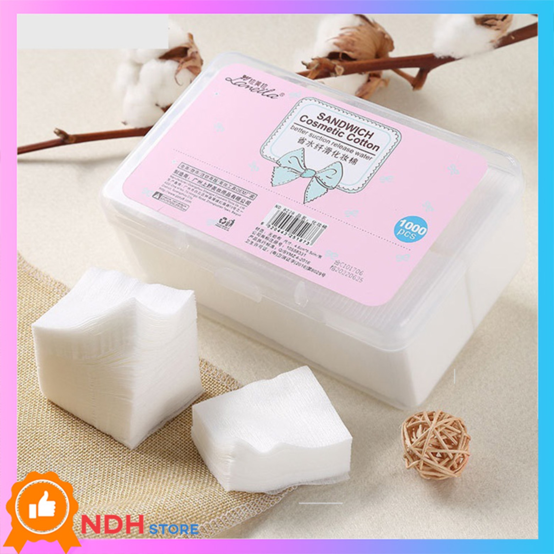 HỘP 1000 KHĂN BÔNG TẨY TRANG SIÊU MỊN_Khăn tẩy trang, Khăn giấy tẩy trang, Bông gòn tẩy trang, bông tẩy trang