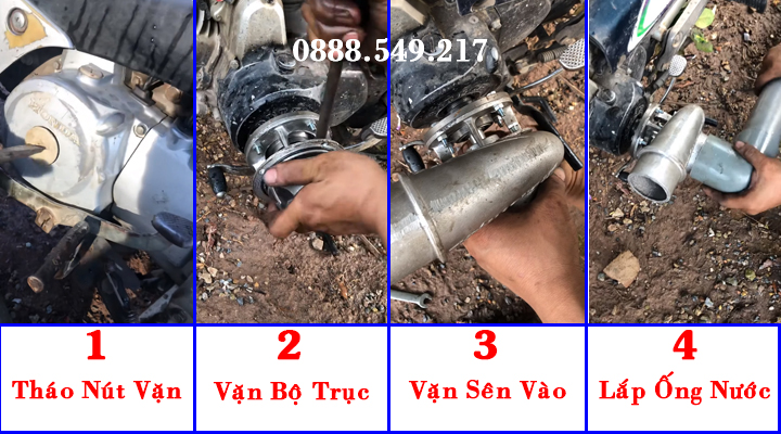 Bơm Nước Gắn Xe Máy Đầu Ra Vào 76