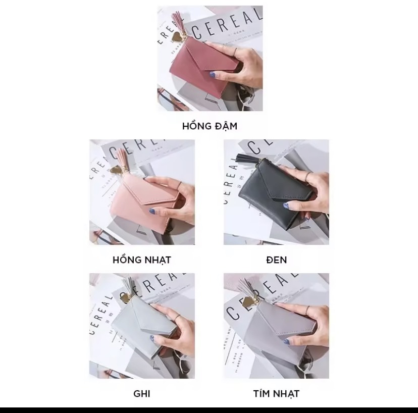 Ví nữ mini cầm tay móc rua tua siêu kute
