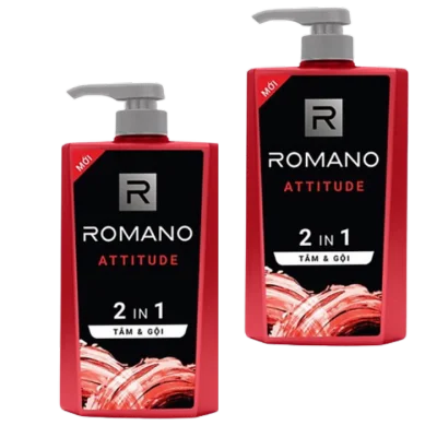 Combo 2 Tắm gội 2 trong 1 Romano ATTITUDE hương nước hoa 650g/chai