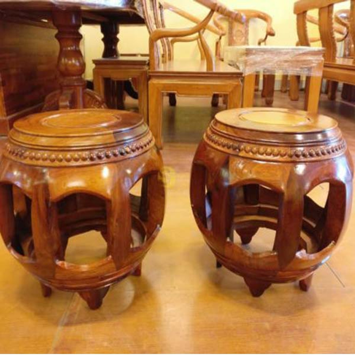 Đôn trống gỗ hương CAO 35 ( một cái ), đôn gỗ hương , đôn gỗ để ngồi , kê tượng