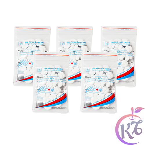Combo 5 bịch gạc rơ lưỡi cho bé CleAn 20 cái / túi zipper 100% polyester vô trùng, tiện lợi, an toàn cho trẻ sơ sinh - gac ro luoi