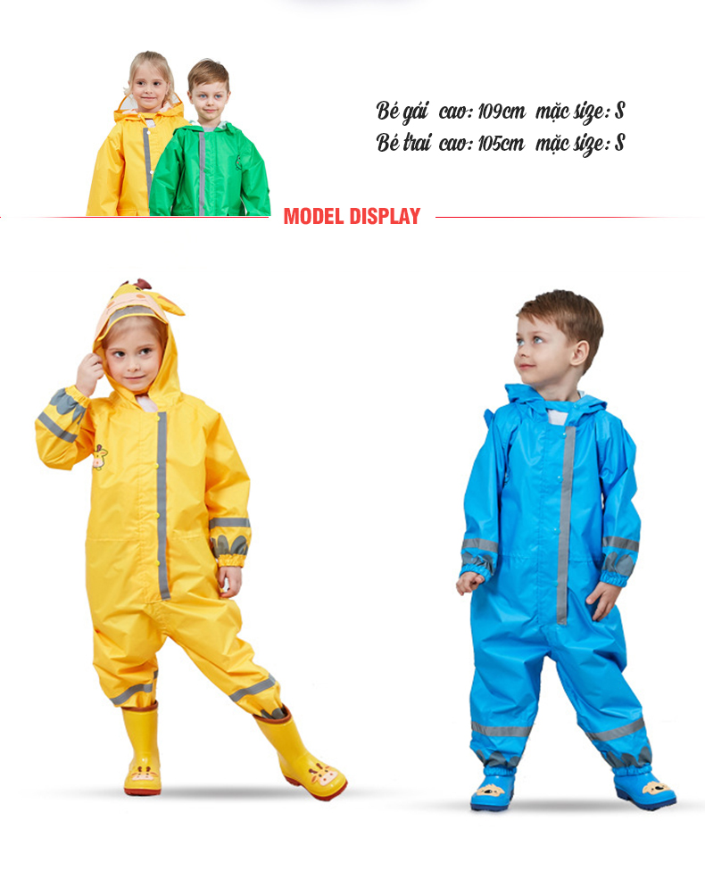 Áo Mưa Body Cao Cấp Cho Bé
