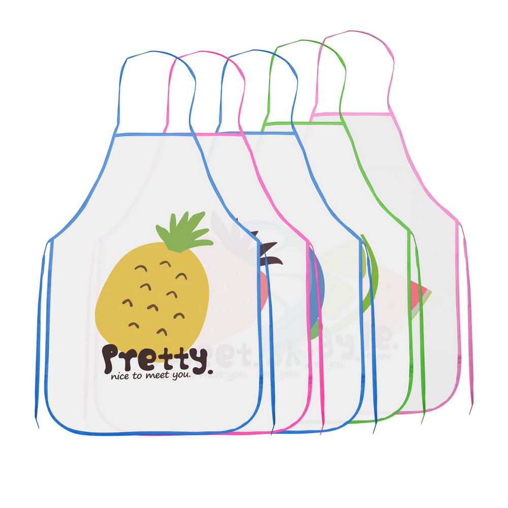 Kitchen Accessories Sleeveless Waterproof Anti-oil Aprons BBQ Tool Cooking Waist Bib Household Cleaning Tool Fruit Pattern PVC Apron