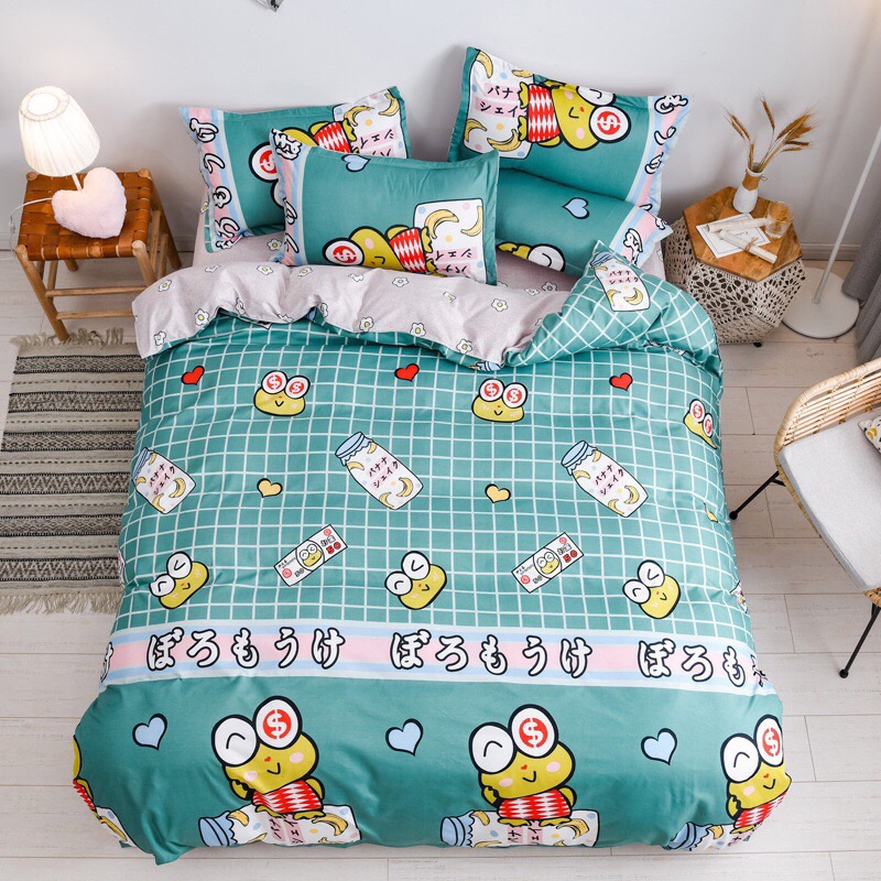 Trọn Bộ 4 Món Cotton Poly Nhập Mẫu ẾCH CHUỐI dễ thương