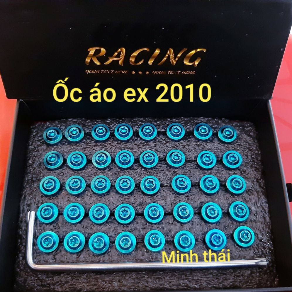 bộ ốc áo ex 2010 gr5 40 con xanh lục bảo