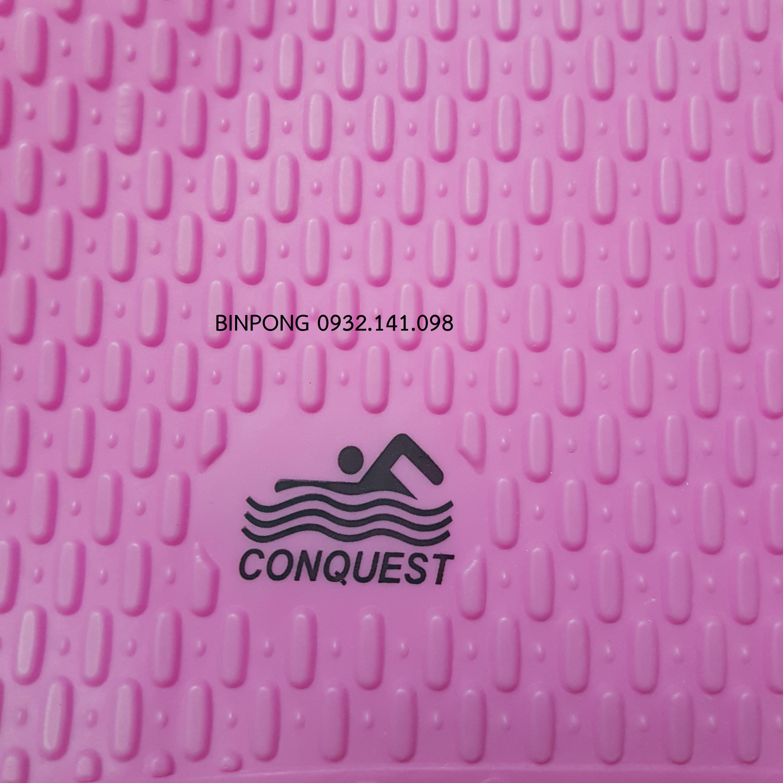 Nón bơi silicon Conquest - màu hồng