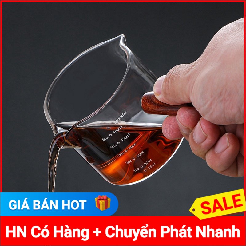 100ml Cốc đong cà phê Espresso 2 miệng thuỷ tinh chịu nhiệt