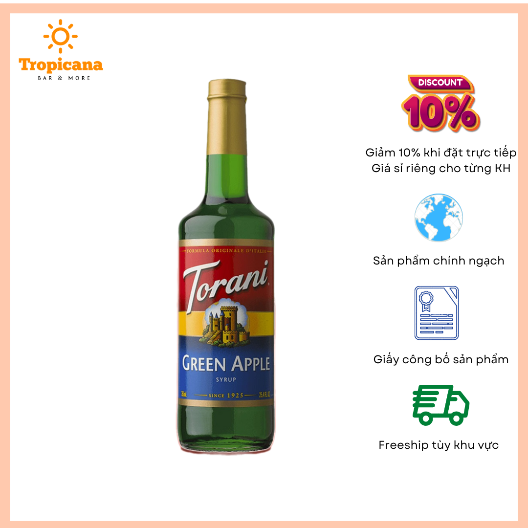 Siro táo xanh / green apple syrup torani - chai 750ml