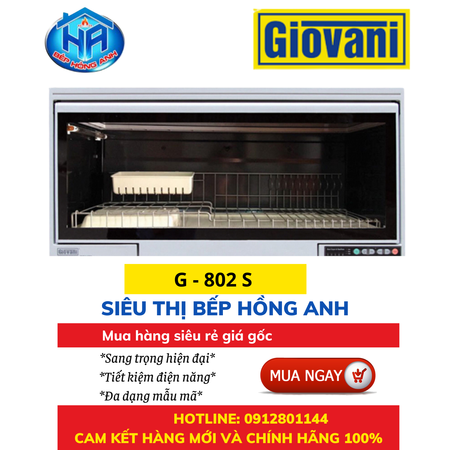Máy sấy bát giovani g - 802 s - sang trọng, tiện nghi, hiện đại - hàng chính hãng
