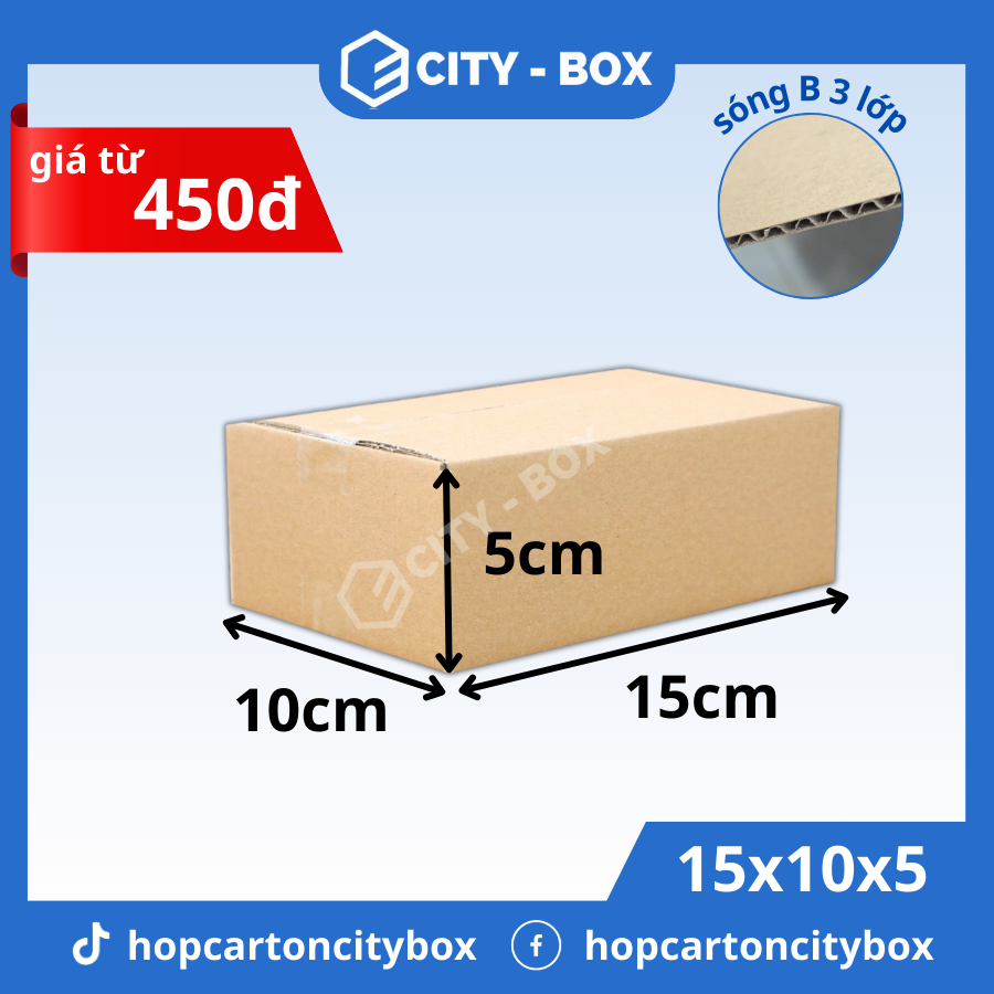 set 10 hộp carton 15x10x5 - hộp ship cod 15*10*5