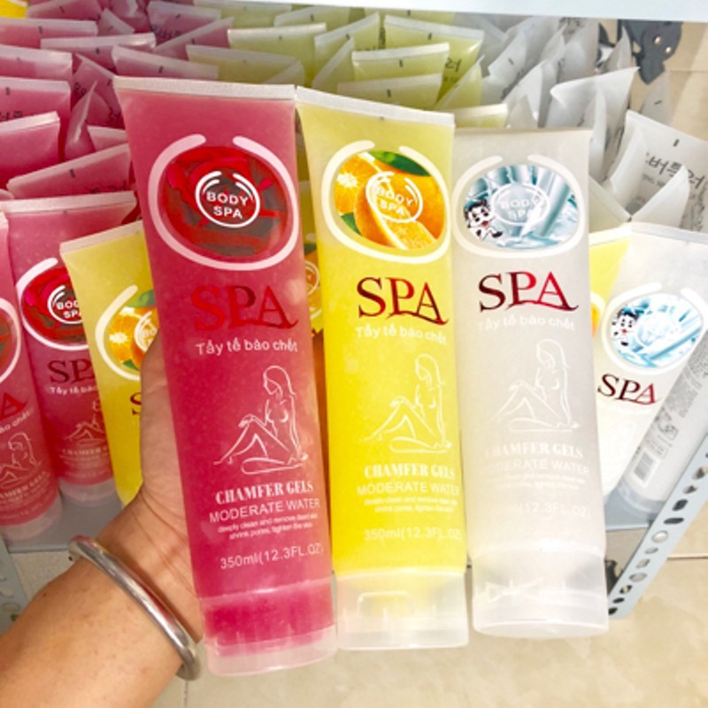 [HCM]Gel tẩy tế bào chết body hương trái cây Spa 350ml Kem tẩy da chết nhiều hương thơm Gel loại bỏ da chết toàn thân hiệu quả