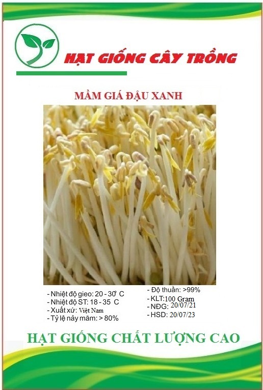 "Gói 100Gr Hạt " Hạt giống mầm đậu xanh ( mầm giá )