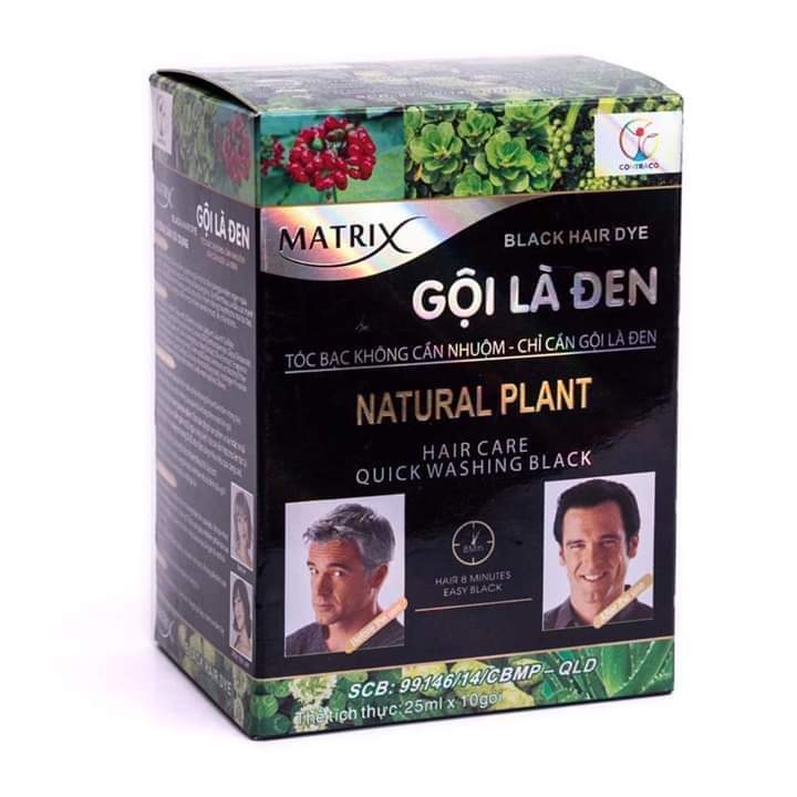 Dầu gội nhuộm tóc gội là đen matrix 1 gói